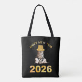 Gelukkig Mew-jaar 2026 Tote Bag (Achterkant)