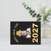 Gelukkig Mew Jaar 2027 Briefkaart (Staand voorkant)