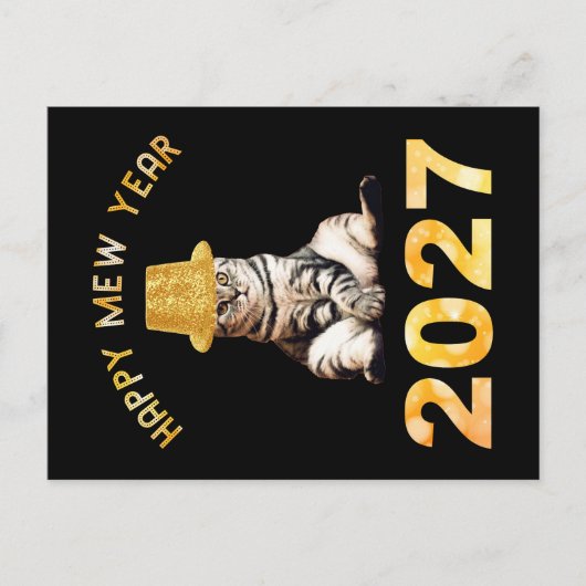 Gelukkig Mew Jaar 2027 Briefkaart (Voorkant)