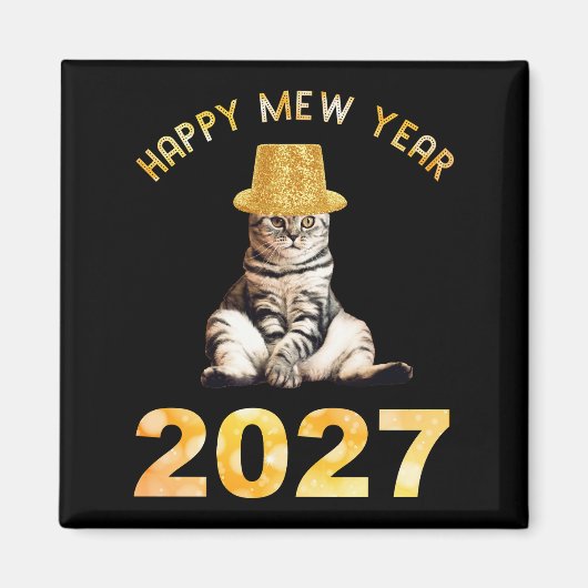 Gelukkig Mew Jaar 2027 Magneet (Voorkant)