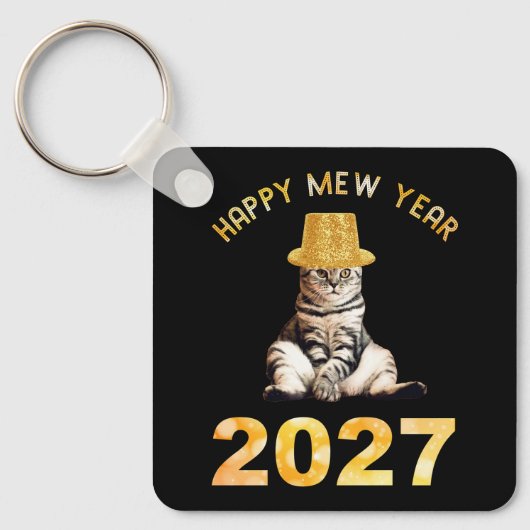 Gelukkig Mew Jaar 2027 Sleutelhanger (Voorkant)