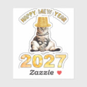 Gelukkig Mew Jaar 2027 Sticker (Vel)