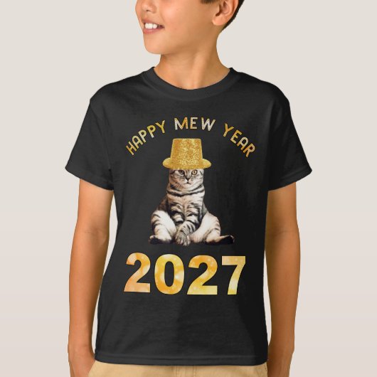 Gelukkig Mew Jaar 2027 T-shirt (Voorkant)