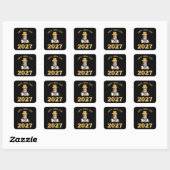 Gelukkig Mew Jaar 2027 Vierkante Sticker (Vel)
