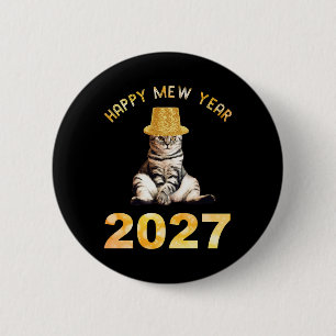 Gelukkig Mieuwjaar 2027 Ronde Button 5,7 Cm