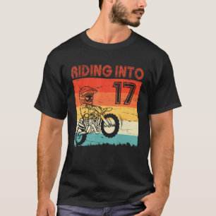 Gelukkig mijn verjaardag motorrijder rijden in 17 t-shirt