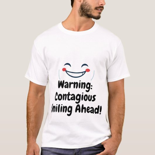 Gelukkig Minimalistisch Glimlach T-shirt (Voorkant)