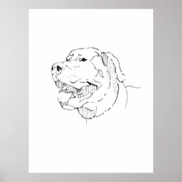 Gelukkig Minimalistische Labrador Retriever Inkt M Poster