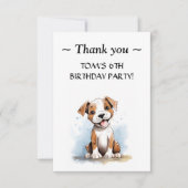 Gelukkig Minimalistische Pitbull Pit Bull Terrier  Bedankkaart (Voorkant)