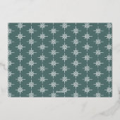 Gelukkig modern, minimaal elegant blauwgroen folie feestdagenkaart (Achterkant)