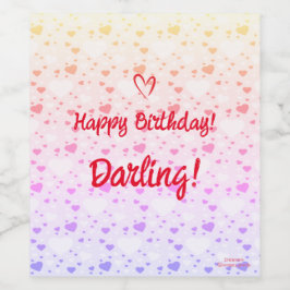 Gelukkig moderne harten aanpassen liefde wijn labe etiket