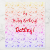 Gelukkig moderne harten aanpassen liefde wijn labe wijn etiket (Enkel label)