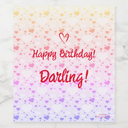 Gelukkig moderne harten aanpassen liefde wijn labe wijn etiket (Enkel label)