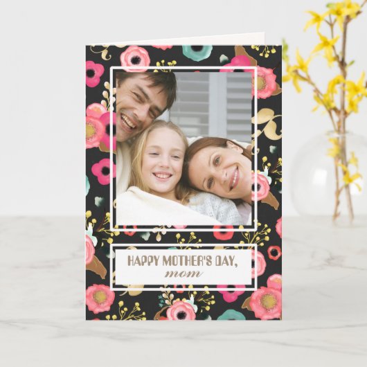 Gelukkig Moederdag. Aangepaste fotokaart Kaart (Gele Bloem)