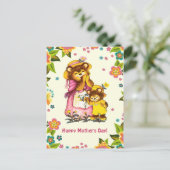 Gelukkig Moederdag. Beer Briefkaart (Staand voorkant)