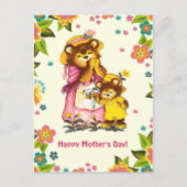 Gelukkig Moederdag. Beer Briefkaart (Voorkant)