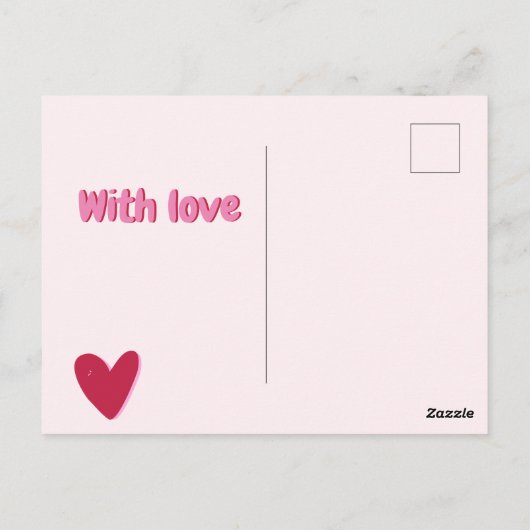 Gelukkig Moederdag! Big Pink Heart Briefkaart (Achterkant)