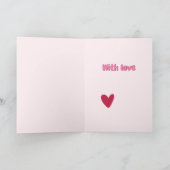 Gelukkig Moederdag! Big Pink Heart Kaart (Binnen)