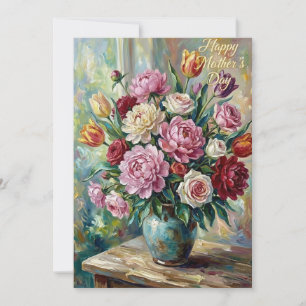 Gelukkig Moederdag bloemenboeket kaart