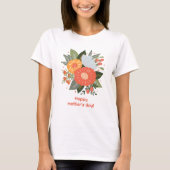 Gelukkig moederdag bloemenboeket t-shirt (Voorkant)