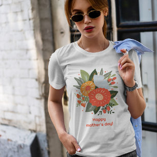 Gelukkig moederdag bloemenboeket t-shirt