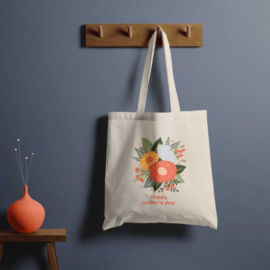 Gelukkig moederdag bloemenboeket tote bag