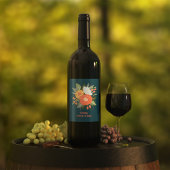 Gelukkig moederdag bloemenboeket wijn etiket