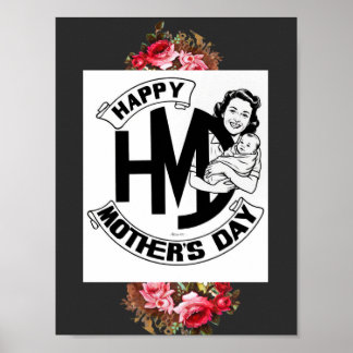 Gelukkig Moederdag Bloemenposter Poster