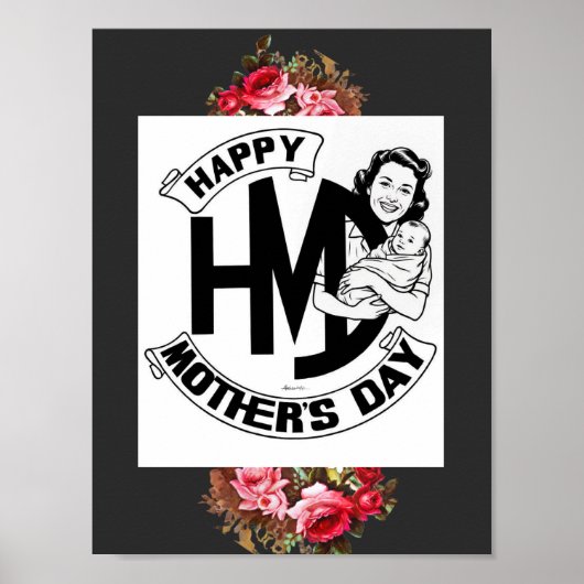 Gelukkig Moederdag Bloemenposter Poster (Voorkant)