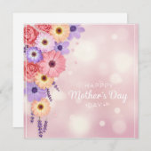 Gelukkig Moederdag Bloemige Wenskaart Feestdagenkaart (Voorkant / Achterkant)