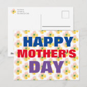 Gelukkig Moederdag Bloempatroon Briefkaart (Voorkant / Achterkant)