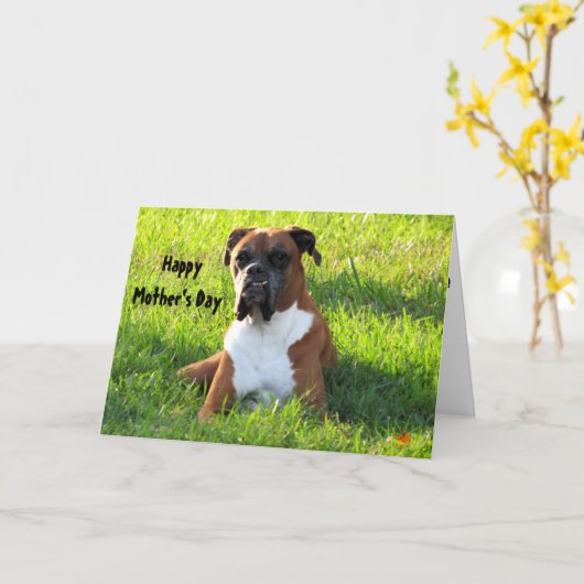 Gelukkig Moederdag ... Boxer Dog Kaart (Gele Bloem)
