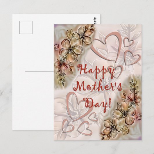 Gelukkig Moederdag! Briefkaart (Voorkant / Achterkant)