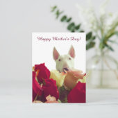 Gelukkig Moederdag! Bull-doodsbang met rozen Briefkaart (Staand voorkant)