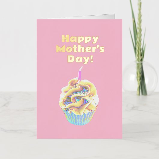 Gelukkig Moederdag! Cupcake Art Folie Wenskaart (Voorkant)