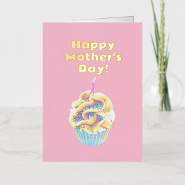 Gelukkig Moederdag! Cupcake Art Folie Wenskaart