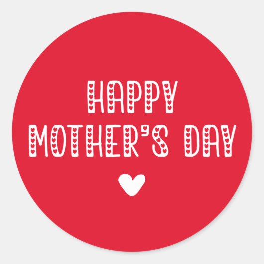 Gelukkig Moederdag! | Cute Typography Moederdag Ronde Sticker (Voorkant)