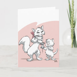 Gelukkig Moederdag!! De kat en het katje van Mum Kaart