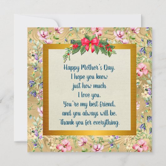 Gelukkig Moederdag Elegante Moderne Fotokaart (Achterkant)