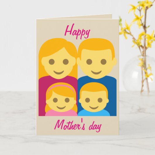 Gelukkig Moederdag Emoji Kaart (Gele Bloem)