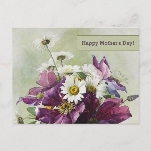 Gelukkig Moederdag. Fijnkunst met blokverf Briefkaart (Voorkant)