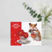 Gelukkig Moederdag. Funny Hamster Briefkaart (Staand voorkant)