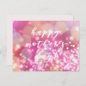 Gelukkig Moederdag! Glam Pink Sparkles Briefkaart (Voorkant / Achterkant)