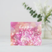Gelukkig Moederdag! Glam Pink Sparkles Briefkaart (Staand voorkant)