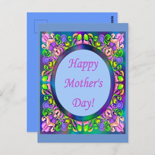 Gelukkig moederdag! Helderkleurig cadeau voor lijs Briefkaart (Voorkant / Achterkant)