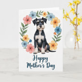 Gelukkig Moederdag Hond Moeder Kaart (Gele Bloem)