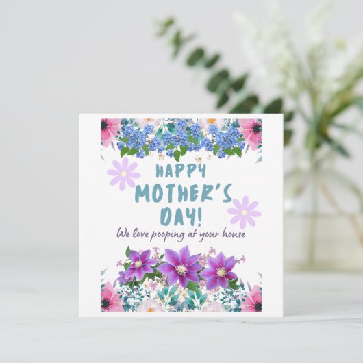 Gelukkig Moederdag houden we van pooppen in je hui Kaart (Staand voorkant)