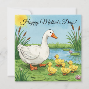 Gelukkig Moederdag Kaart - Mama Gans
