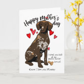 Gelukkig Moederdag Kaart - Uw Kortharige Pointer (Gele Bloem)