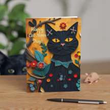 Gelukkig Moederdag Kaart van de Zwarte Kat